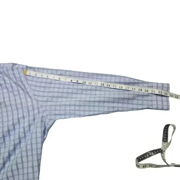 Nordstrom Smartcare Button Shirt Size 16 33 Wrinkle Free Cotton Blue White *READ - Picture 9 of 11